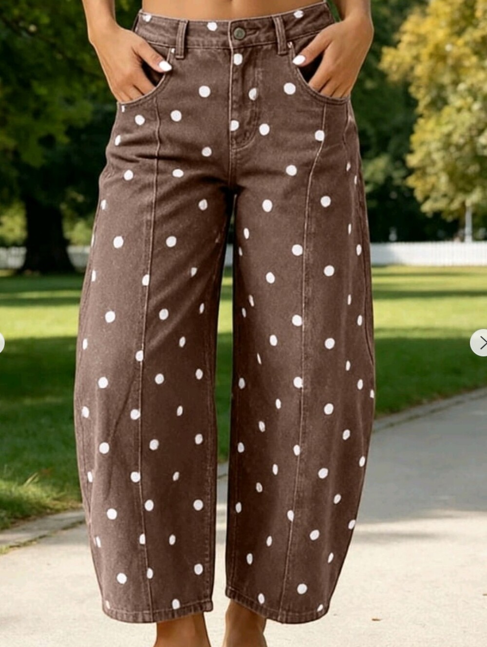 Polka Dot Barrel Jeans